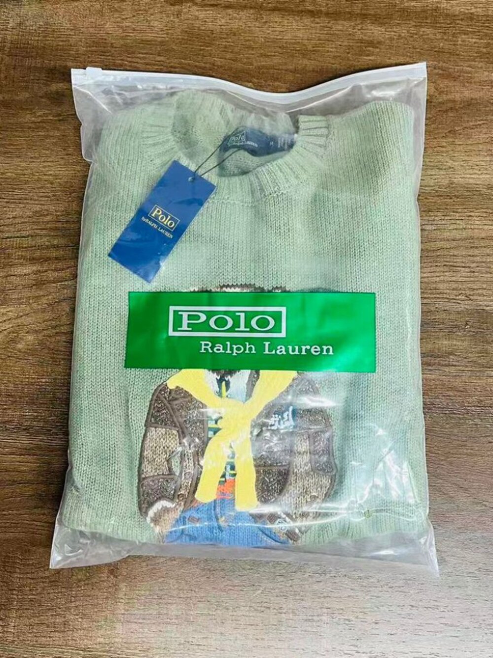 Polo Ralph Lauren Green Bear Knit Sweater M - Picture 7 of 7